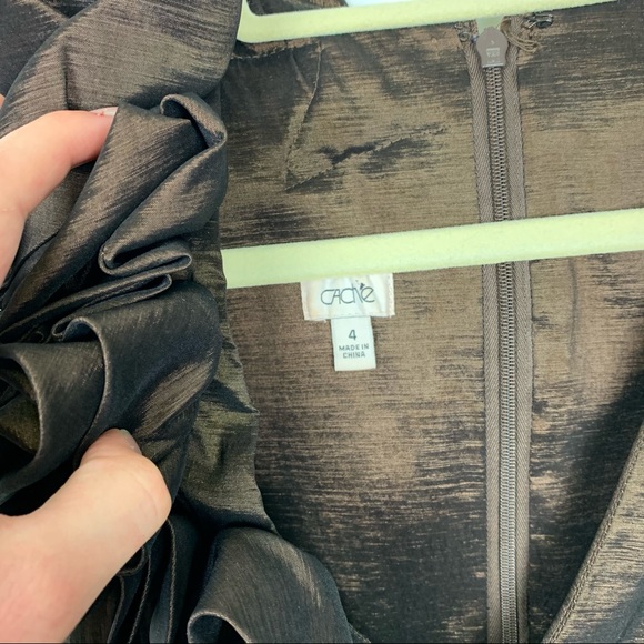 Vintage Cache Brown Shimmer Bodycon Evening Formal Mini Dress - Picture 6 of 17